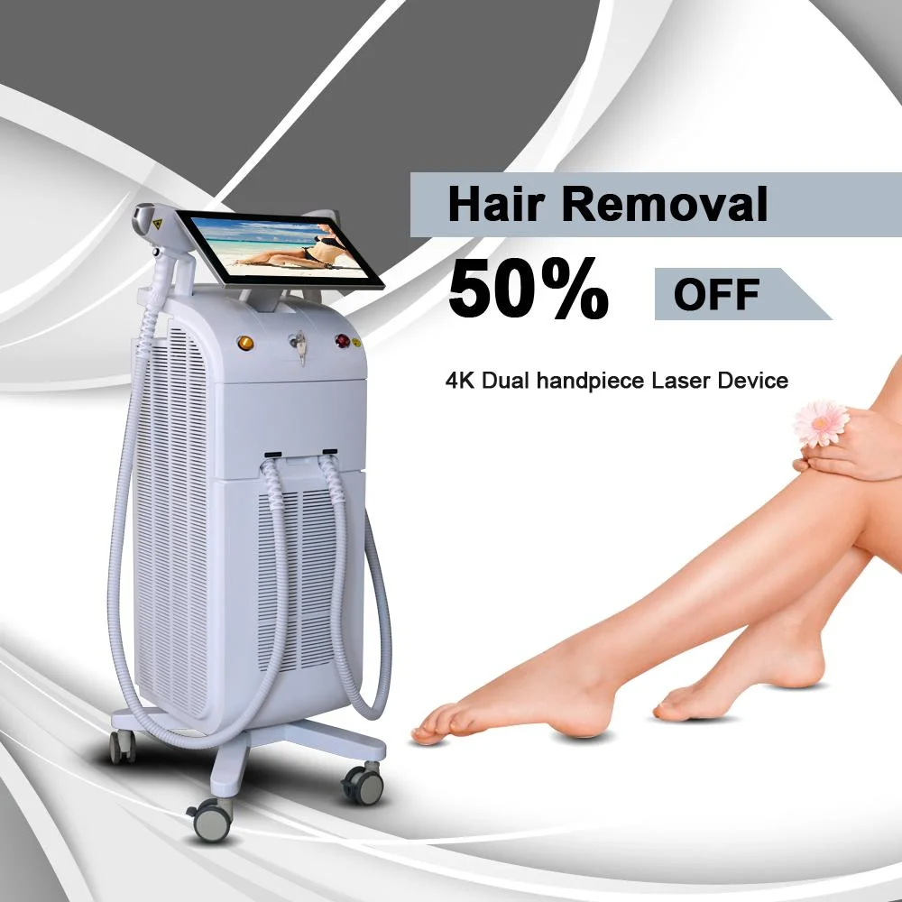 Depilacion Laser Diodo 808nm 808 Diode Laser Hair Removal Machine Trio Ice 3D Platinum Titanium Laser 4 Waves Triple Wavelength 755 1064nm Epilator 20Hz 1600W