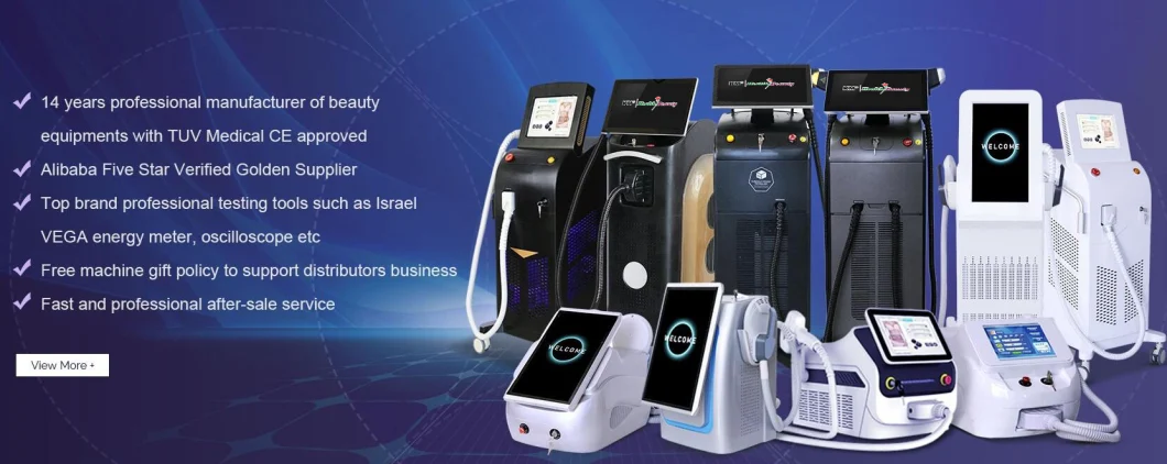 4 In1km 3 Wavelength 1200W 1600W Ice Platinum Titanium Diode Laser Hair Removal Machine Price/ Q Switched ND YAG Laser Tattoo Removal IPL RF Skin Beauty Machine